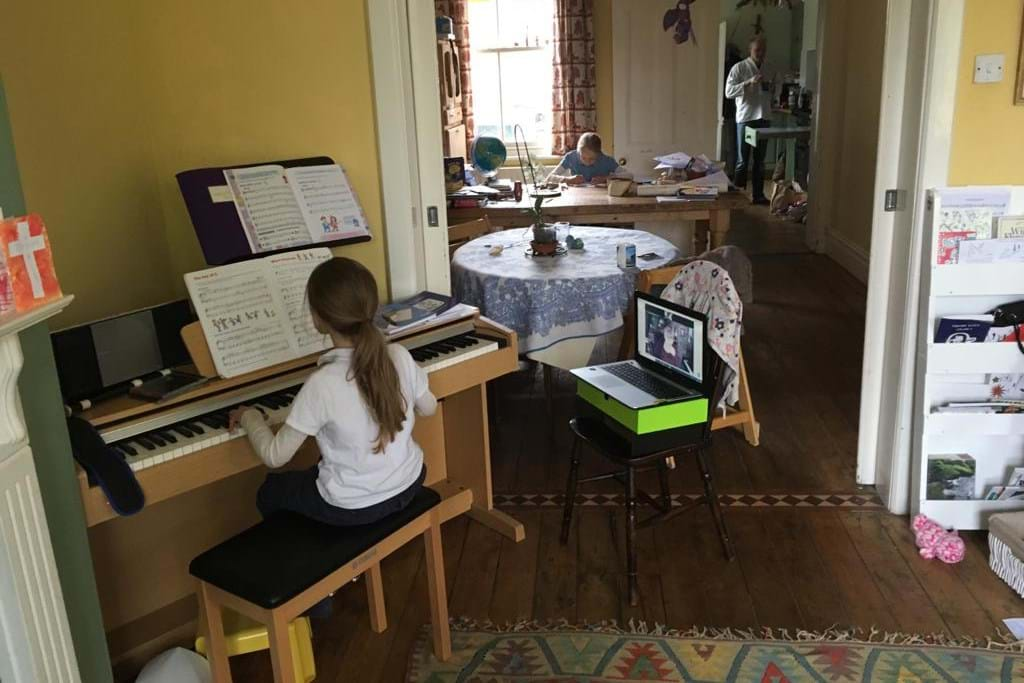 A child playing the piano