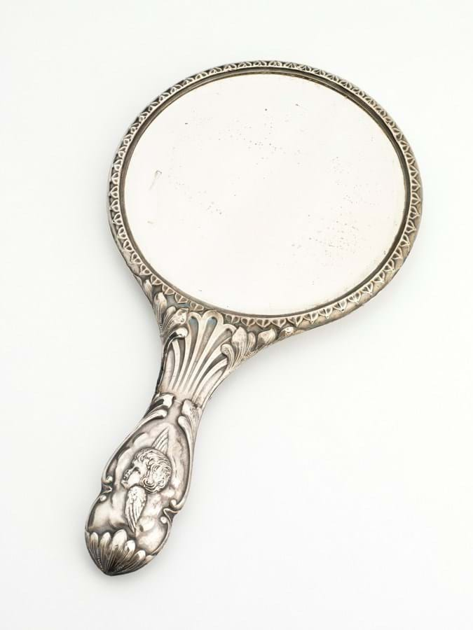 Silver hand mirror