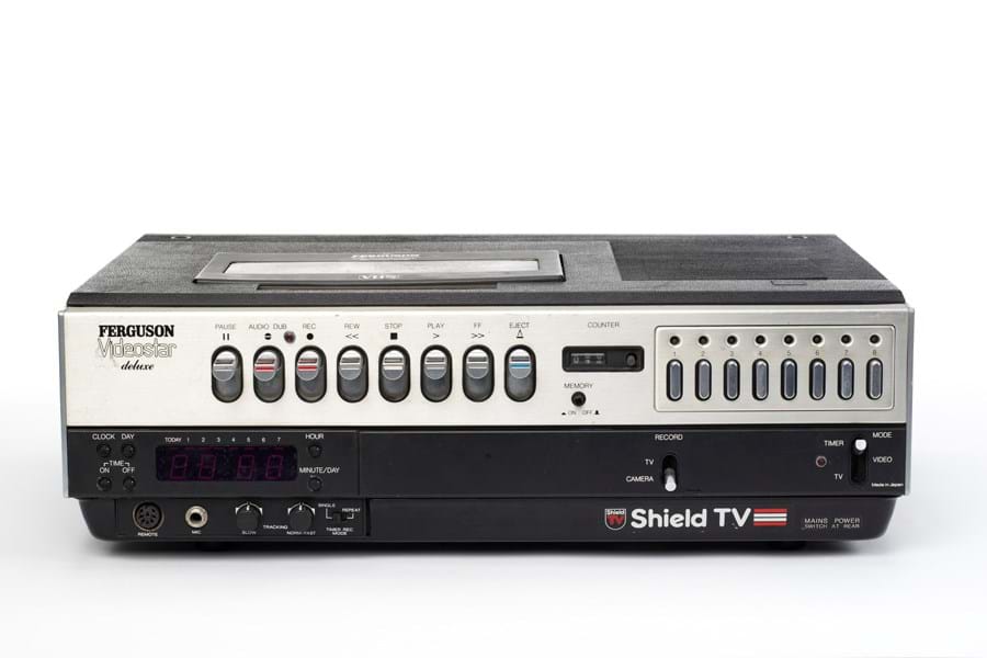 Black and silver video cassette recorder 