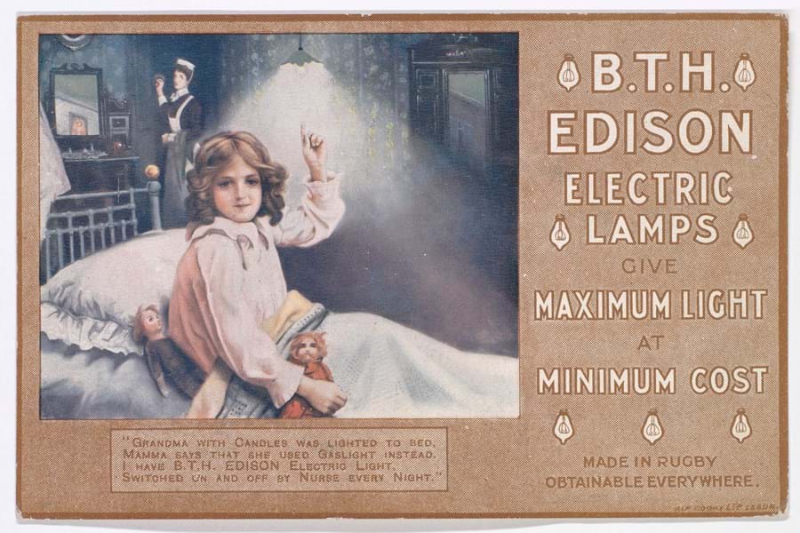 Edwardian advert for electric lamps