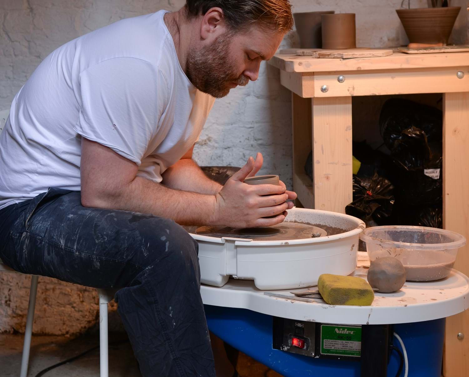 Will creates using a pottery wheel