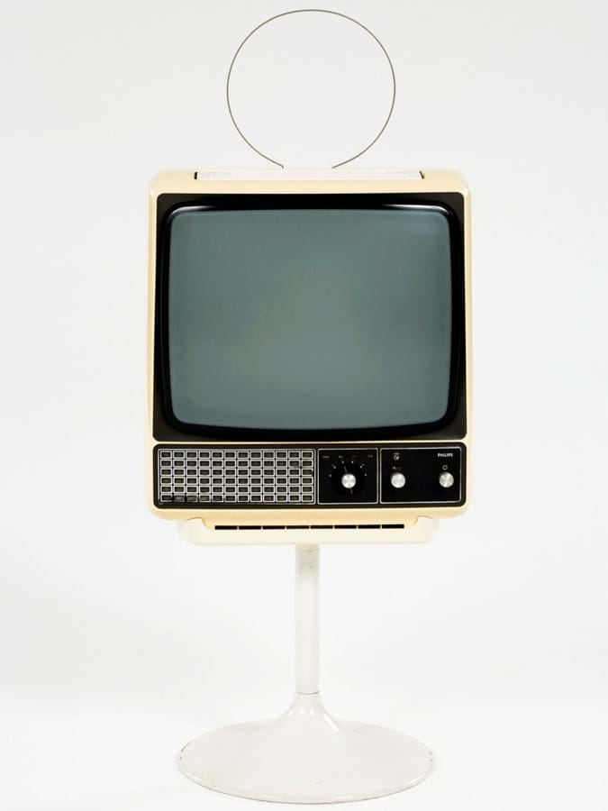 Cream plastic 1970s television set