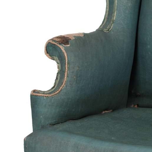 Close up of the arm of an easy chair