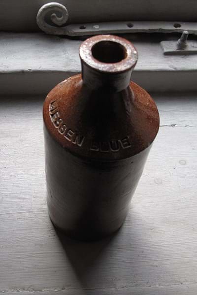 Brown earthenware bottle