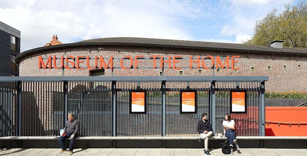 A brick building with orange lettering that reads 'Museum of the Home'