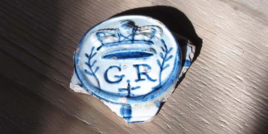 Ceramic fragment in blue and white
