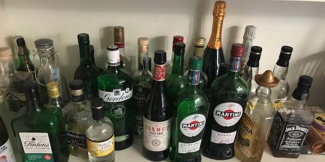 Empty bottles of alcohol
