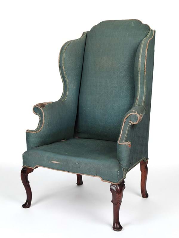 A blue easy chair