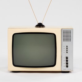 Cream plastic 1960s television set