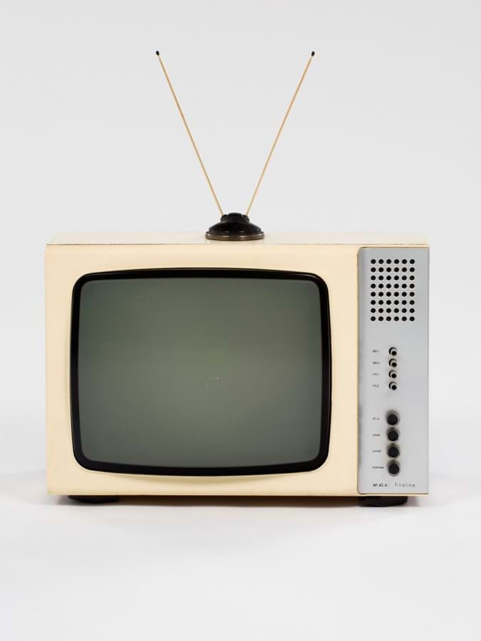 Cream plastic 1960s television set