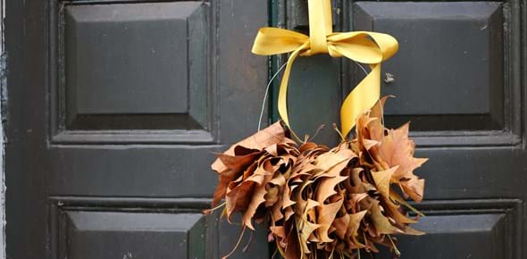 christmas wreath on door