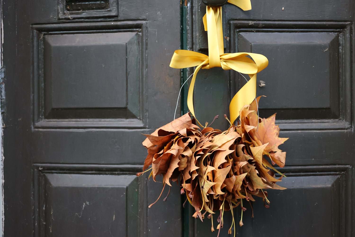 christmas wreath on door